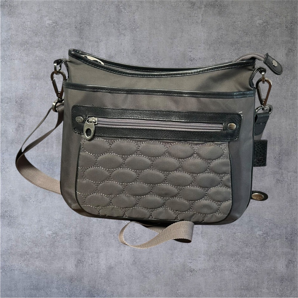 Mosey Crossbody Bag Womens Medium Gray Quilted‎ Recycled PET Shoulder Bag